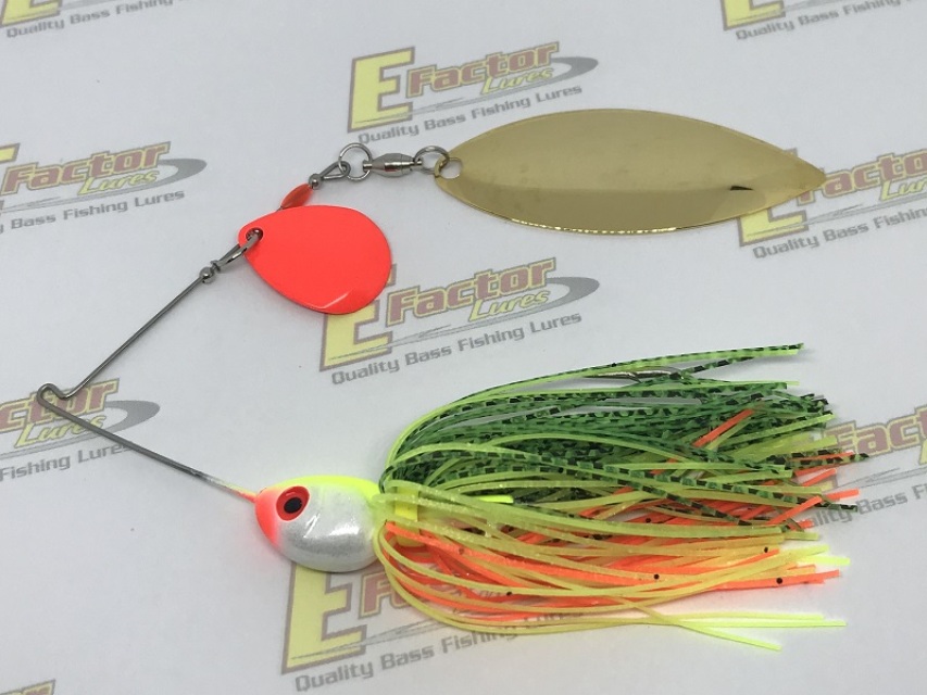 Fire Tiger Spinnerbait - Smooth Gold Willow and Red Colorado Blades