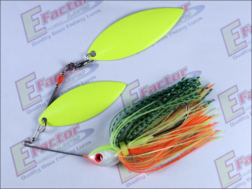 Fire Tiger Spinnerbait - Chartreuse Double Willow Blades