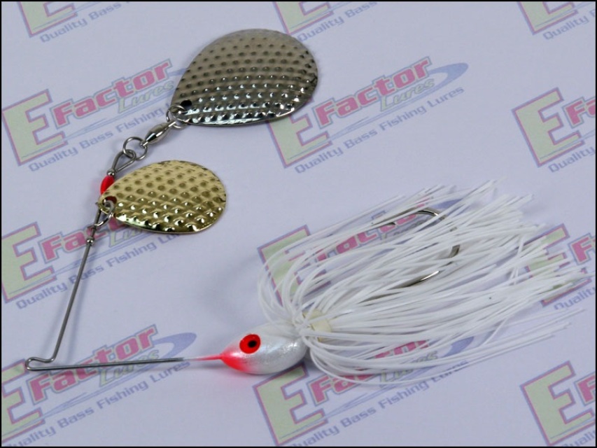 Chartreuse/White Spinnerbait - Diamond Deep Cup Gold and Red Colorado